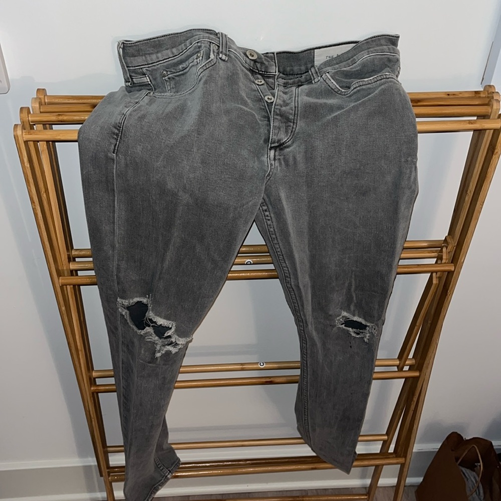 Rag & Bone Ripped Light Black Jeans